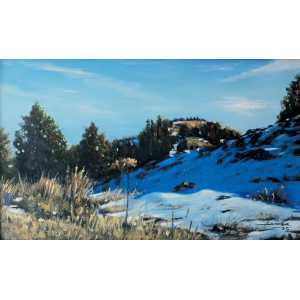 Kamran Ahmed, Silence of Mountain, 11 x 7 Inch, Oil On Canvas, Landscape Painting, AC-KMA-025 Kamran Ahmed, Silence of Mountain, 11 x 7 Inch, Oil On Canvas, Landscape Painting, AC-KMA-025